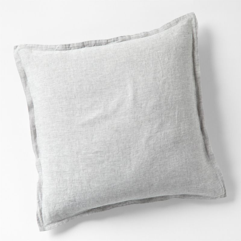 New Natural EUROPEAN FLAX ™-Certified Linen Grey Chambray Euro Bed Pillow Sham - image 0 of 5