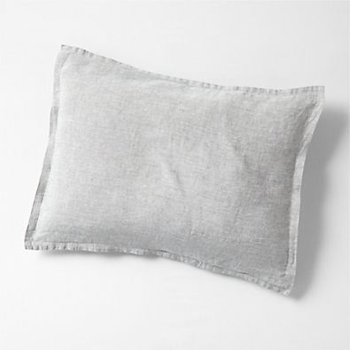 View Aire Natural EUROPEAN FLAX ™-Certified Linen Grey Chambray Standard Bed Pillow Sham details