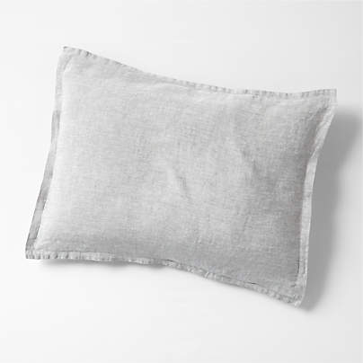 New Natural EUROPEAN FLAX ™-Certified Linen Grey Chambray Standard Bed Pillow Sham