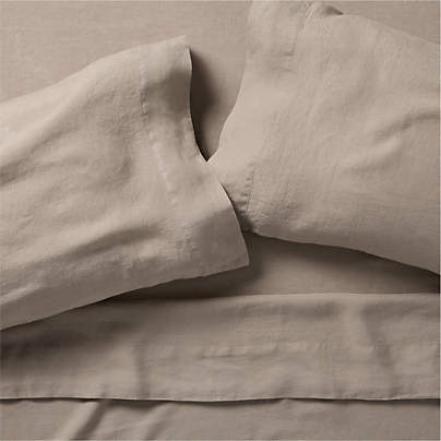 Aire Natural EUROPEAN FLAX ™-Certfied Linen Clay Taupe Full Bed Sheet Set