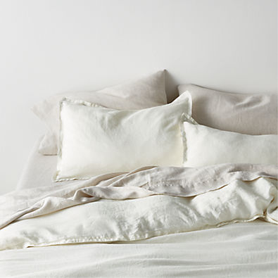 View Aire Natural EUROPEAN FLAX ™-Certified Linen Warm White Full/Queen Duvet Cover details