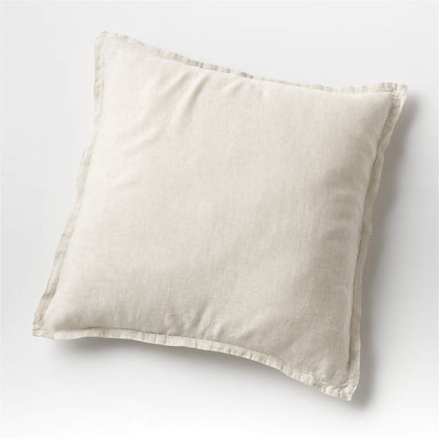 Pure Linen Pinstripe Grey Euro Pillow Sham Reviews Crate And Barrel