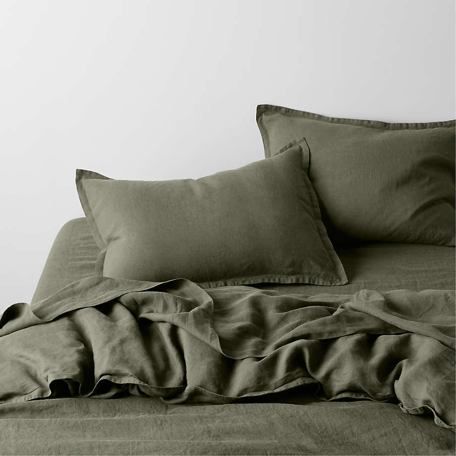 EUROPEAN FLAX-Certified Linen White Euro Pillow Shams Set of 2 + Reviews