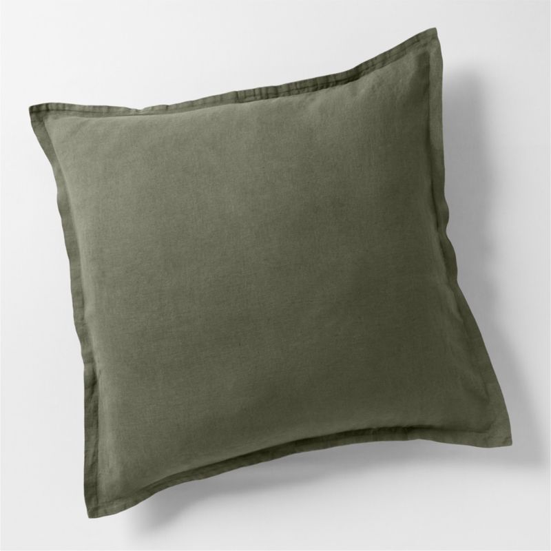 New Natural EUROPEAN FLAX -Certified Linen Burnt Green Euro Bed Pillow ...