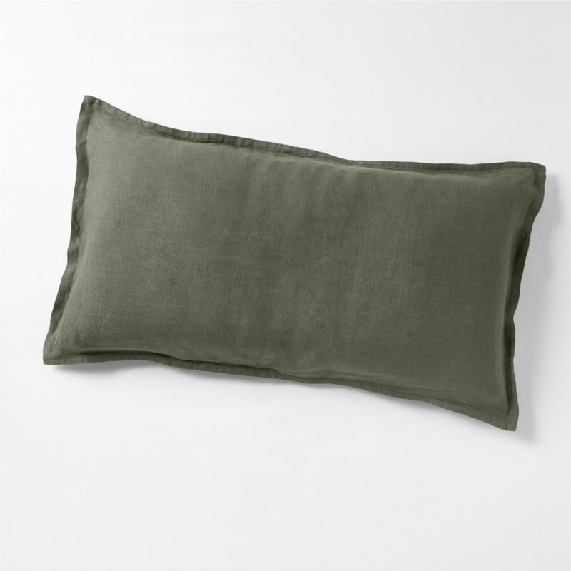 New Natural EUROPEAN FLAX ™-Certified Linen Burnt Green King Bed Pillow Sham