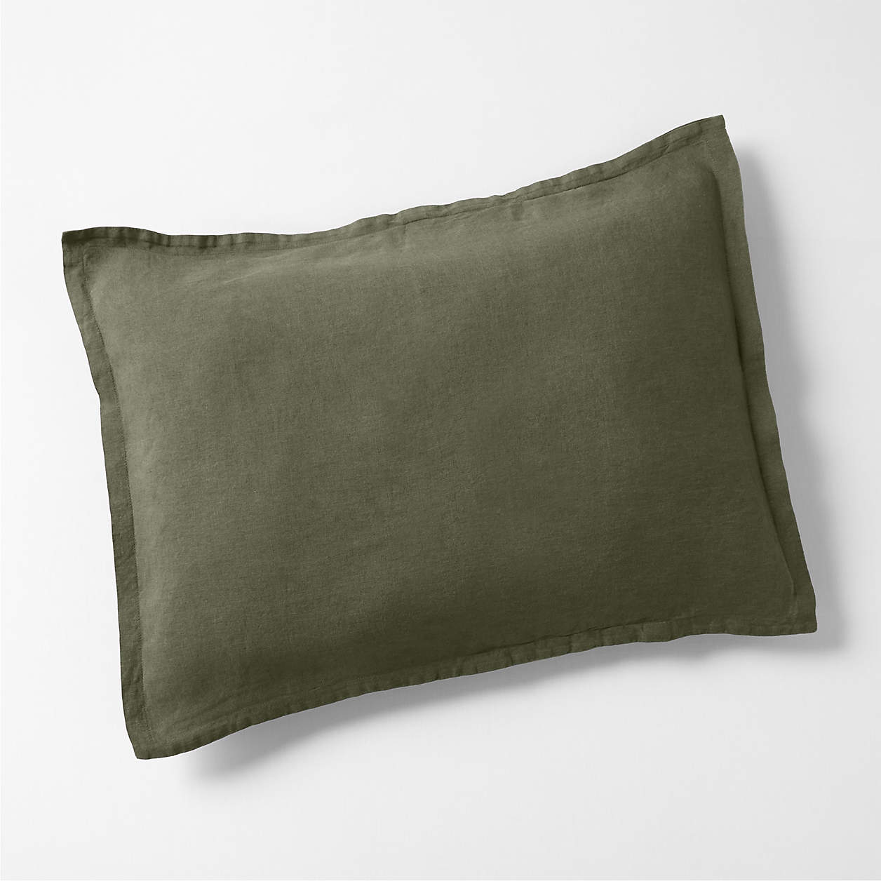 European Flax Certified Linen Burnt Green Duvet Covers and Pillow