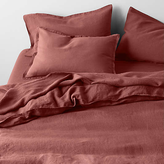 New Natural EUROPEAN FLAX ™-Certified Linen Castilian Red King Duvet Cover