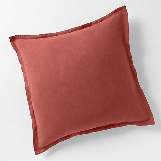 New Natural EUROPEAN FLAX ™-Certified Linen Castilian Red Euro Bed Pillow Sham