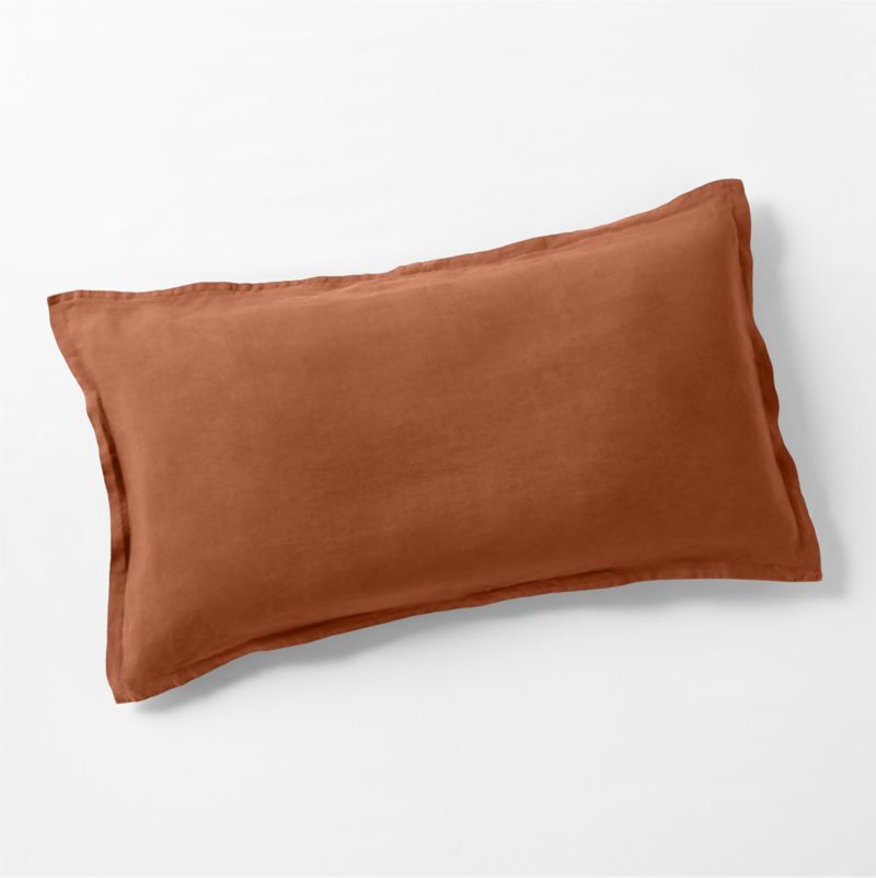 Viewing product image New Natural EUROPEAN FLAX ™-Certified Linen Spice Orange King Bed Pillow Sham - image 1 of 4