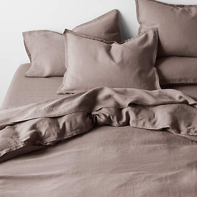 New Natural EUROPEAN FLAX ™-Certified Linen Moody Mauve King Duvet Cover