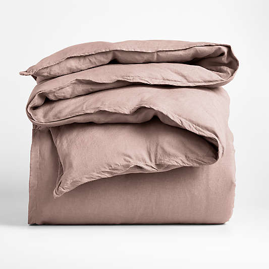 New Natural EUROPEAN FLAX ™-Certified Linen Moody Mauve King Duvet Cover