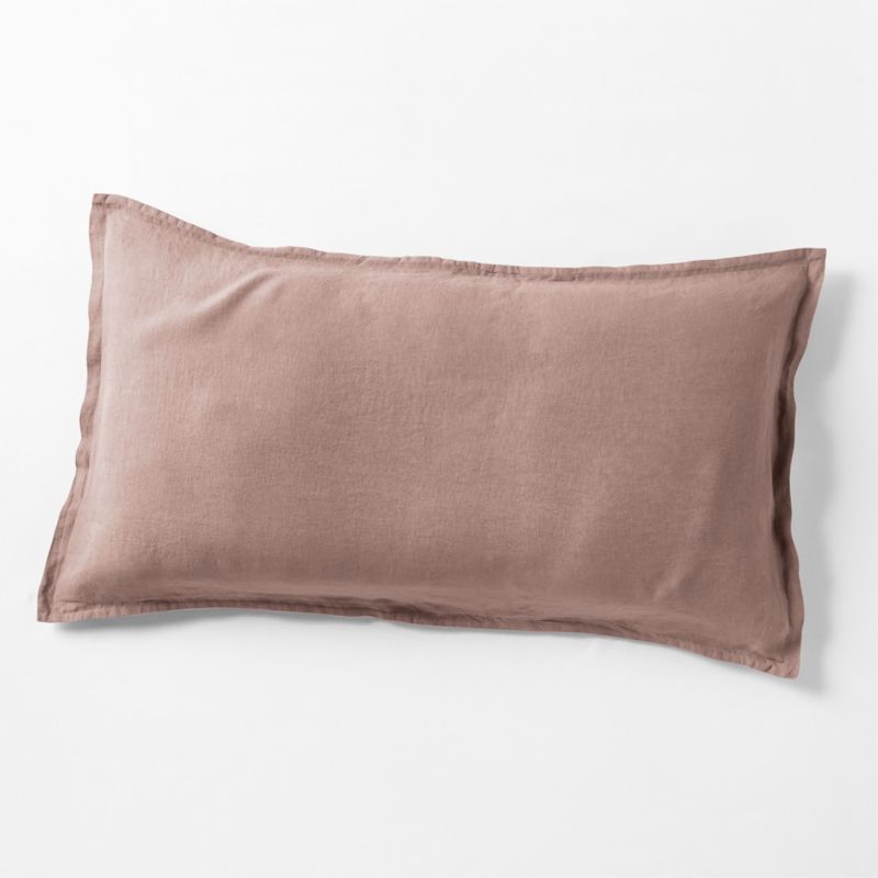 New Natural EUROPEAN FLAX ™-Certified Linen Moody Mauve King Bed Pillow Sham - image 0 of 6