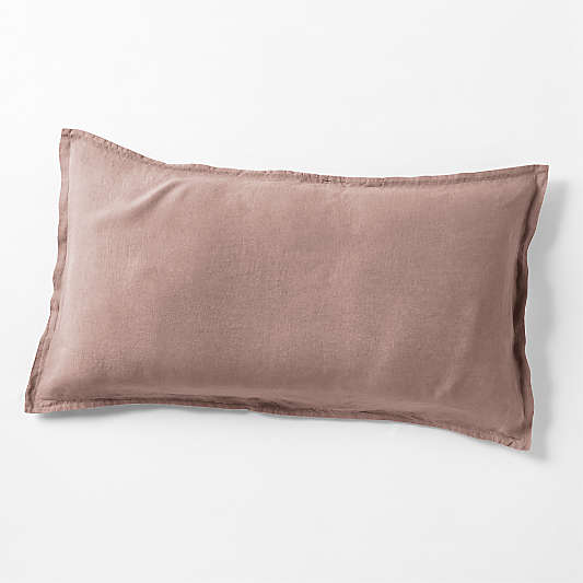 New Natural EUROPEAN FLAX ™-Certified Linen Moody Mauve King Bed Pillow Sham