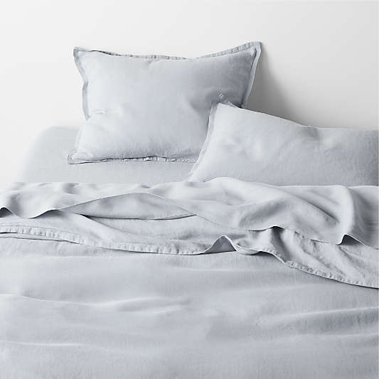 New Natural EUROPEAN FLAX ™-Certified Linen Mist Blue King Bedding Set