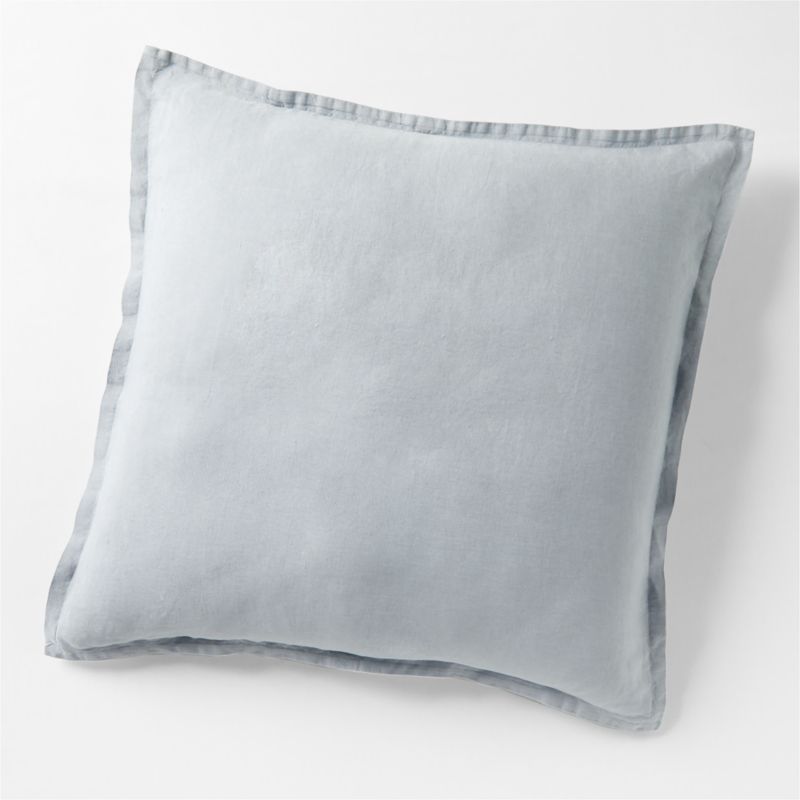 New Natural EUROPEAN FLAX ™-Certified Linen Mist Blue Euro Bed Pillow Sham