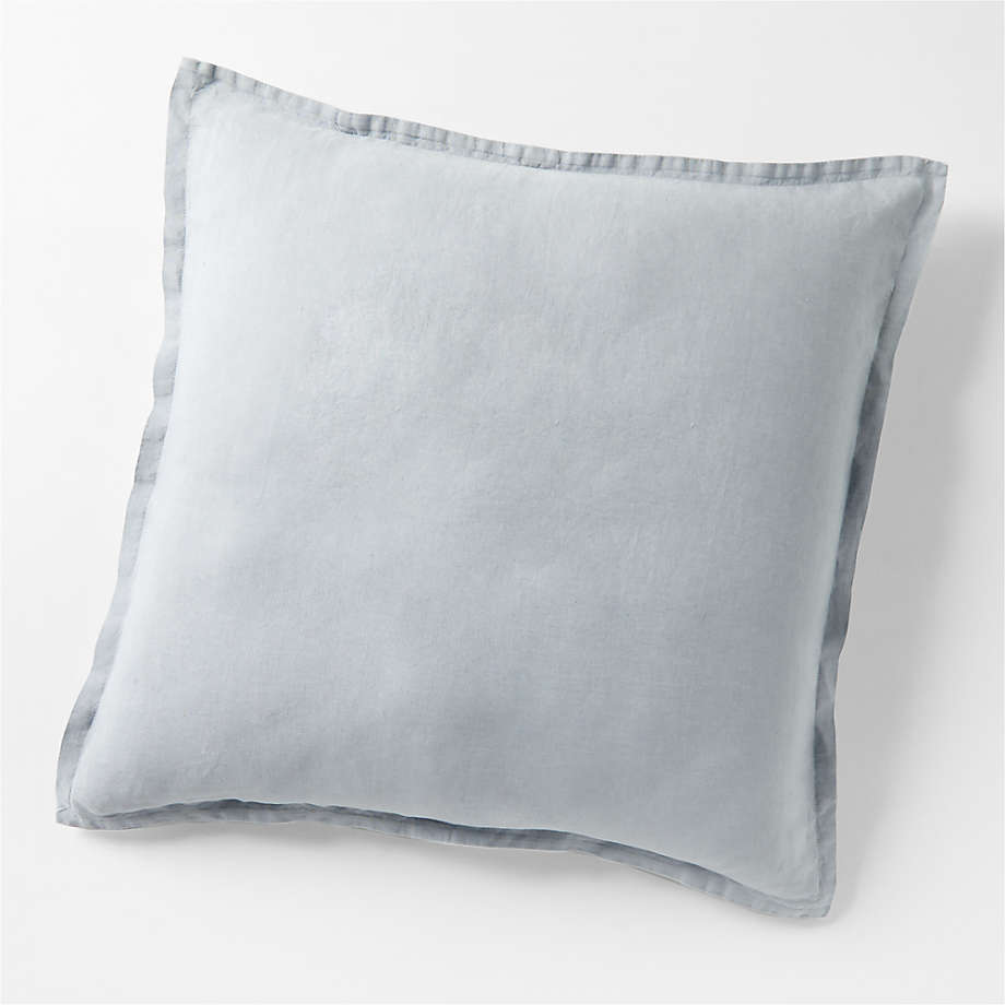 Linen Pillow Sham with Flanged Edge - Flax Pillow Cover in Moss Green,  Blue, Mustard and other Winter Trendy Colors - Envelop Closure