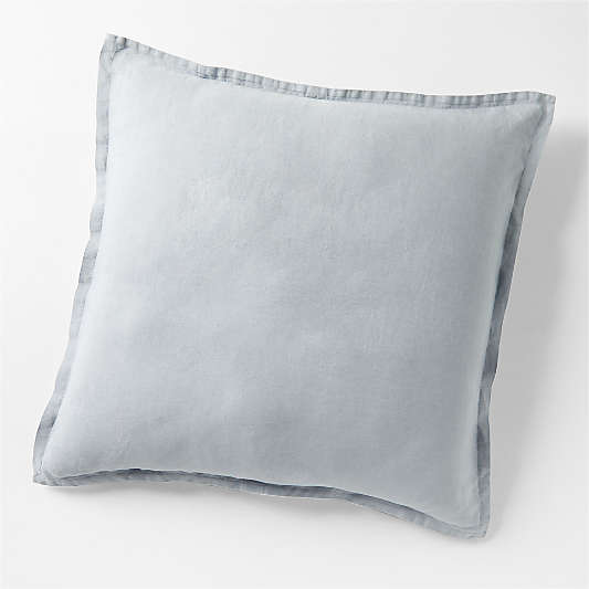 New Natural EUROPEAN FLAX ™-Certified Linen Mist Blue Euro Bed Pillow Sham