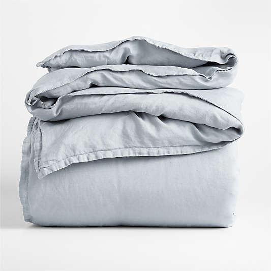 New Natural EUROPEAN FLAX ™-Certified Linen Mist Blue King Duvet Cover