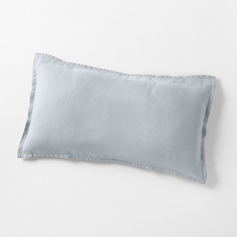 New Natural EUROPEAN FLAX ™-Certified Linen Mist Blue King Bed Pillow Sham