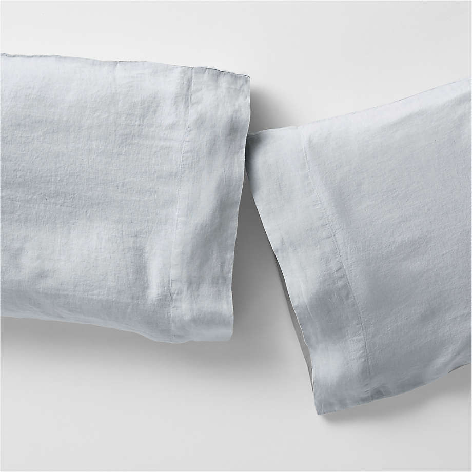 European Flax ®-Certified Linen Mist Blue Standard Pillow Case, Set of 2