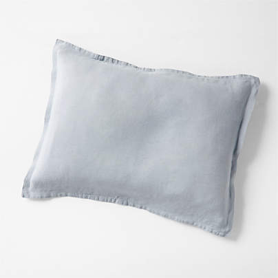 New Natural EUROPEAN FLAX ™-Certified Linen Mist Blue Standard Bed Pillow Sham