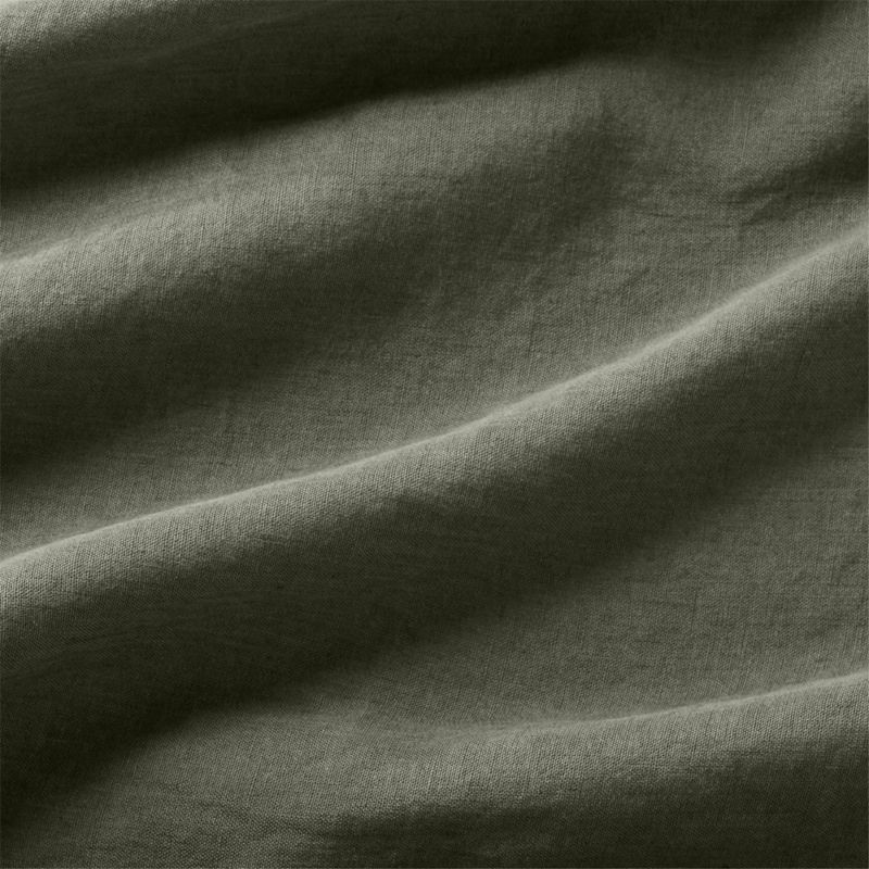 New Natural EUROPEAN FLAX ™-Certified Linen Burnt Green King Bed Pillow Sham - image 10 of 11