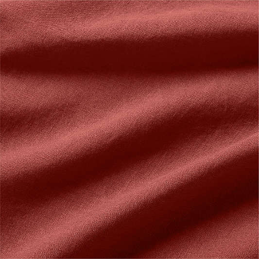 New Natural EUROPEAN FLAX ™-certified Linen Castilian Red Full Bed Sheet Set