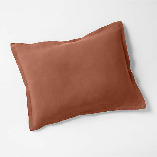 New Natural EUROPEAN FLAX ™-Certified Linen Spice Orange Standard Bed Pillow Sham