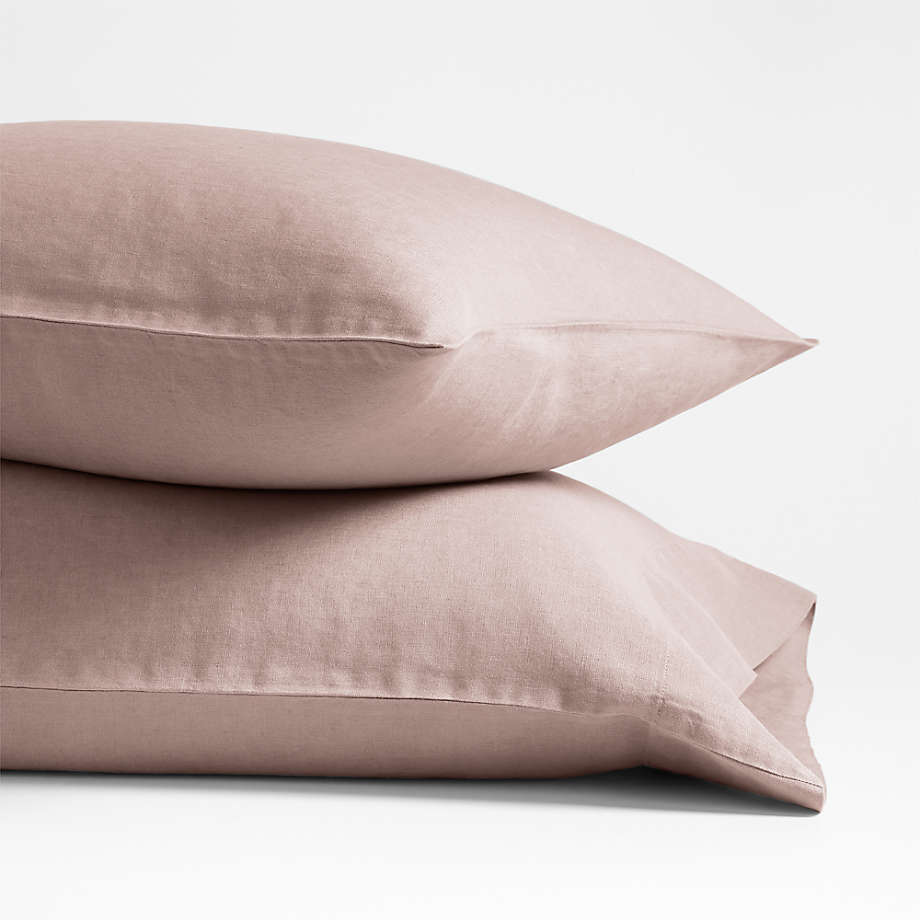 European Flax Certified Linen Moody Mauve KingSize Pillow Case, Set