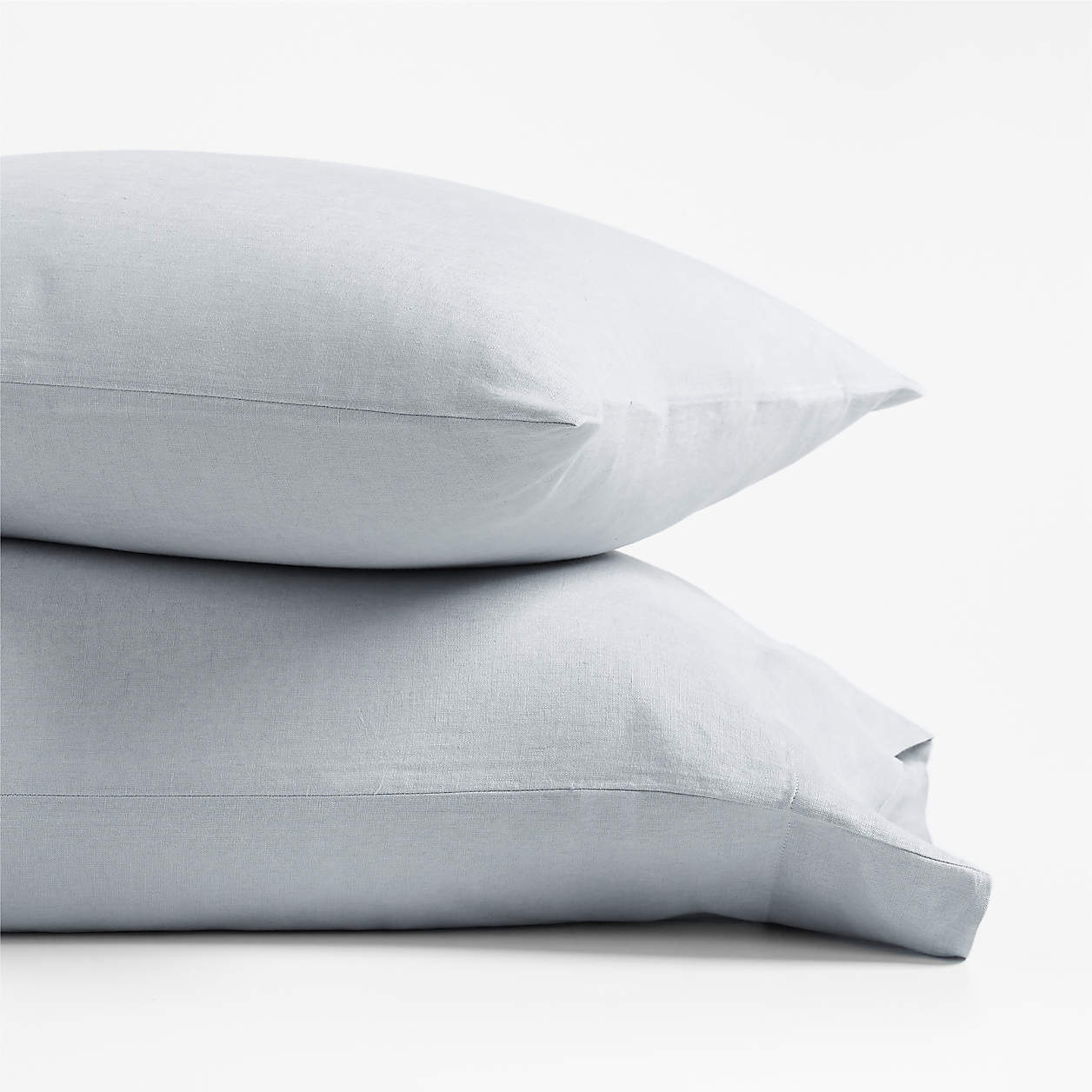 European Flax Certified Linen Mist Blue King Pillow Case, Set of 2