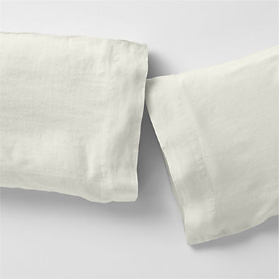 View Aire Natural EUROPEAN FLAX ™-Certified Linen Warm White King Pillowcases, Set of 2 details