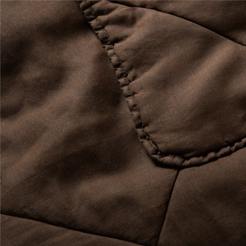 EUROPEAN FLAX™-Certified Linen Deep Brown Quilted Standard Bed Pillow Sham - image 7 of 9