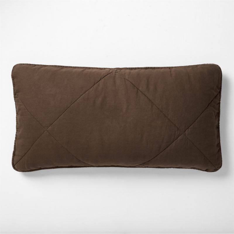 EUROPEAN FLAX™-Certified Linen Deep Brown Quilted King Bed Pillow Sham - image 0 of 10