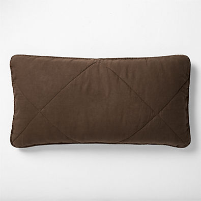View EUROPEAN FLAX™-Certified Linen Deep Brown Quilted King Bed Pillow Sham details