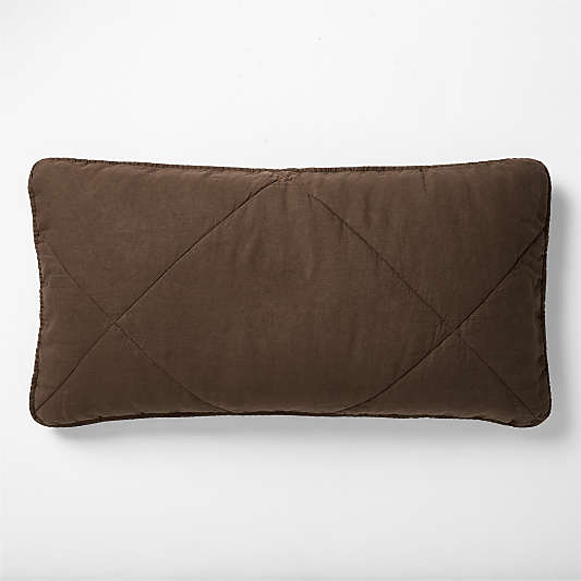 EUROPEAN FLAX™-Certified Linen Deep Brown Quilted King Bed Pillow Sham