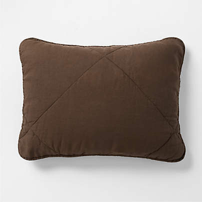 EUROPEAN FLAX™-Certified Linen Deep Brown Quilted Standard Bed Pillow Sham