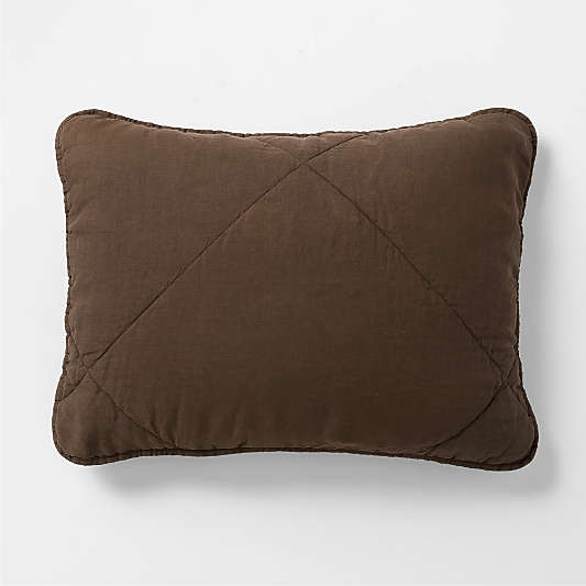 EUROPEAN FLAX™-Certified Linen Deep Brown Quilted King Bed Pillow Sham