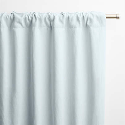 Pale Blue European Flax -Certified Linen Blackout Window Curtain Panel 52"x108"