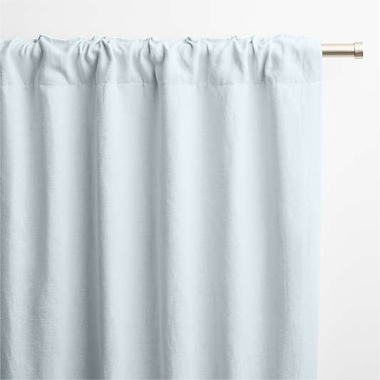 Pale Blue European Flax -Certified Linen Blackout Window Curtain Panel 52"x96"