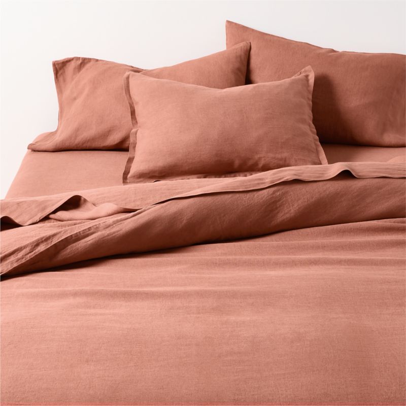 EUROPEAN FLAX ™-Certified Linen Copper Full/Queen Duvet Cover - image 0 of 7