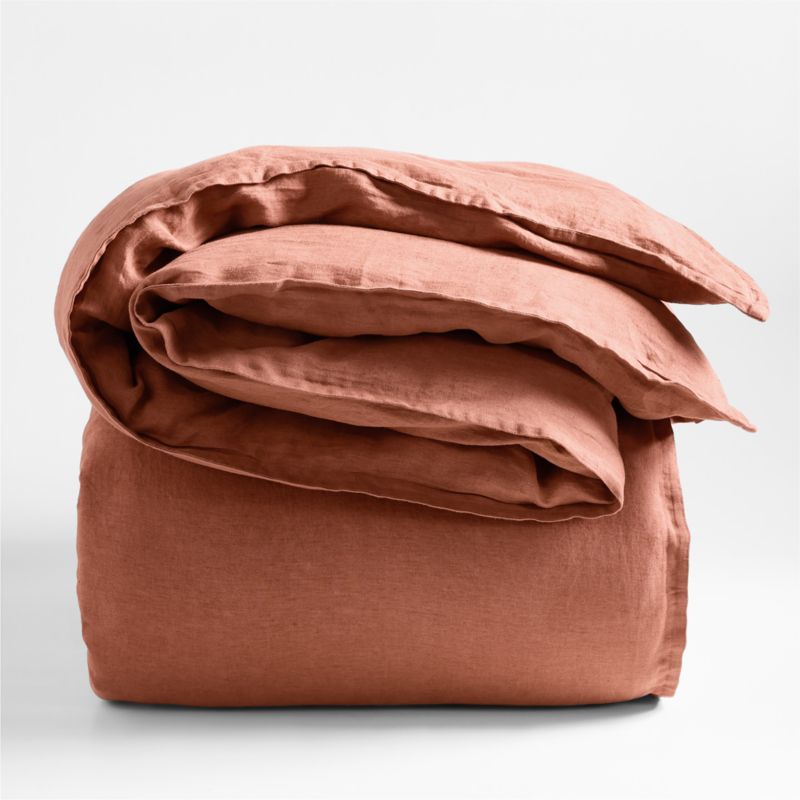 EUROPEAN FLAX ™-Certified Linen Copper Full/Queen Duvet Cover - image 2 of 7