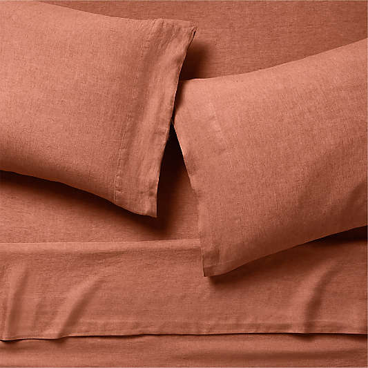 Aire Natural EUROPEAN FLAX ™-Certified Linen Copper Queen Bed Sheet Set