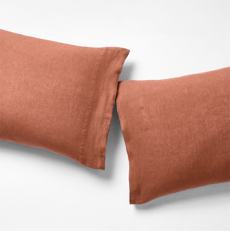 Viewing product image EUROPEAN FLAX ™-Certified Linen Copper King Pillowcases, Set of 2 - image 1 of 3