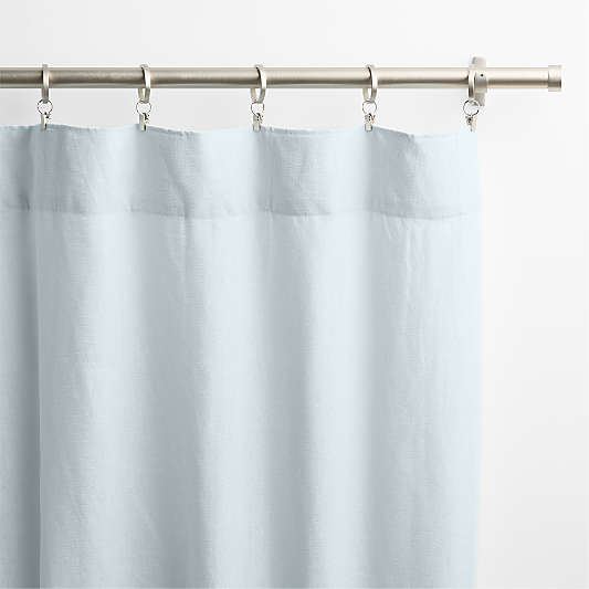 Pale Blue European Flax -Certified Linen Window Curtain Panel