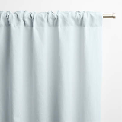 Pale Blue European Flax -Certified Linen Window Curtain Panel 52"x84"
