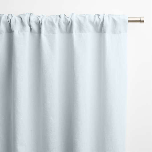 Pale Blue European Flax -Certified Linen Window Curtain Panel 52"x96"