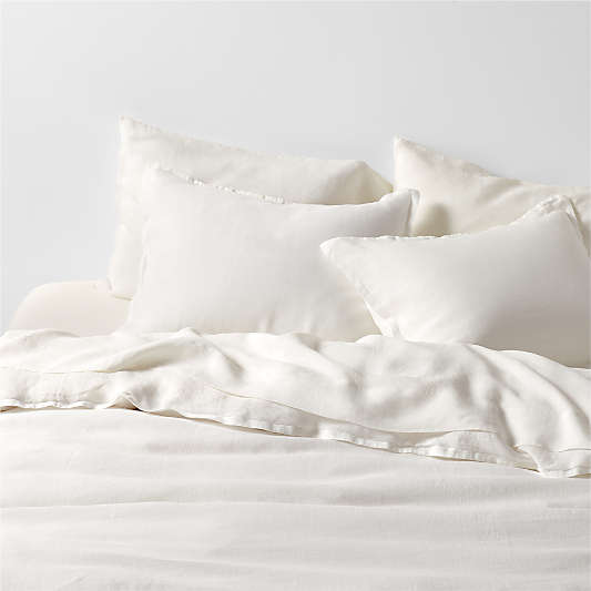 New Natural EUROPEAN FLAX ™-certified Linen Pampas Ivory Duvet Covers