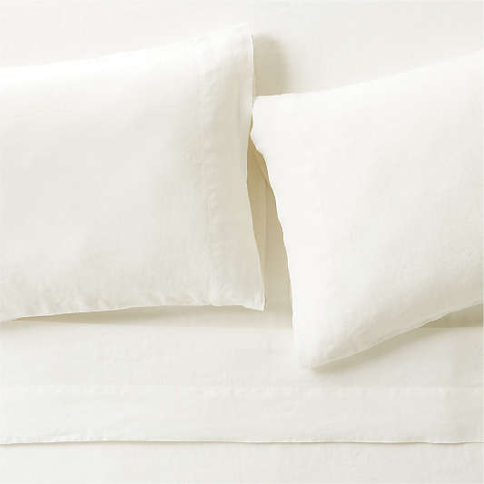 New Natural EUROPEAN FLAX ™-Certified Linen Pampas Ivory King Bed Sheet Set