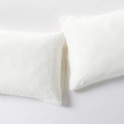 New Natural EUROPEAN FLAX ™-Certified Linen Pampas Ivory Standard Pillowcases, Set of 2