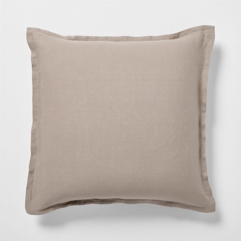 New Natural European Flax ™-Certified Linen Clay Taupe Euro Bed Pillow Sham - image 0 of 7